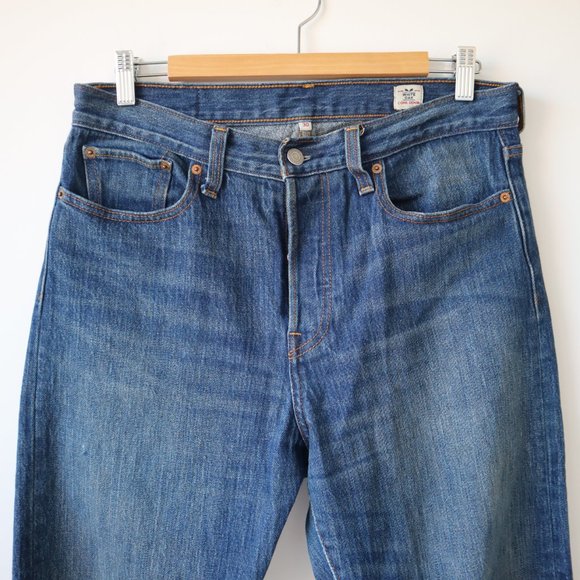 Levi's White Oak Cone Denim Selvedge Raw Hem Blue Jeans, Size 30 - Picture 4 of 16